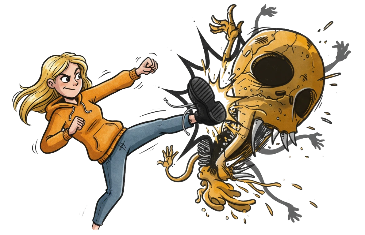 Illustration af ung person der sparker nikotinen væk